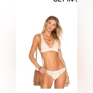 Tularosa Light Peach PomPom bathing suit Small S